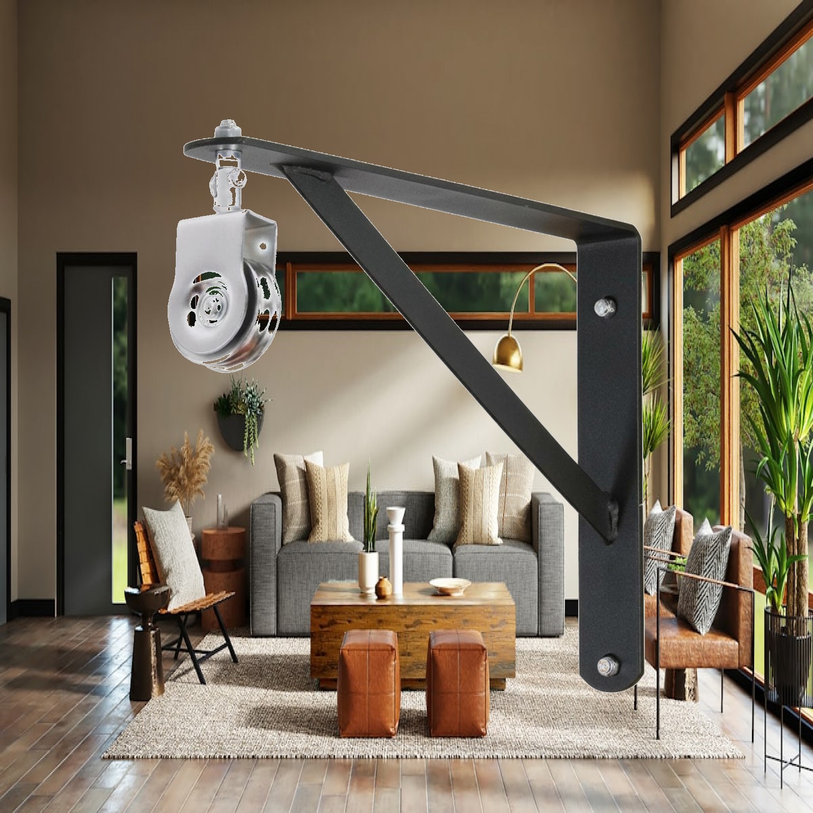 Home Gym Pulley System - Shoulder Pulley Trainer with Handles Arm