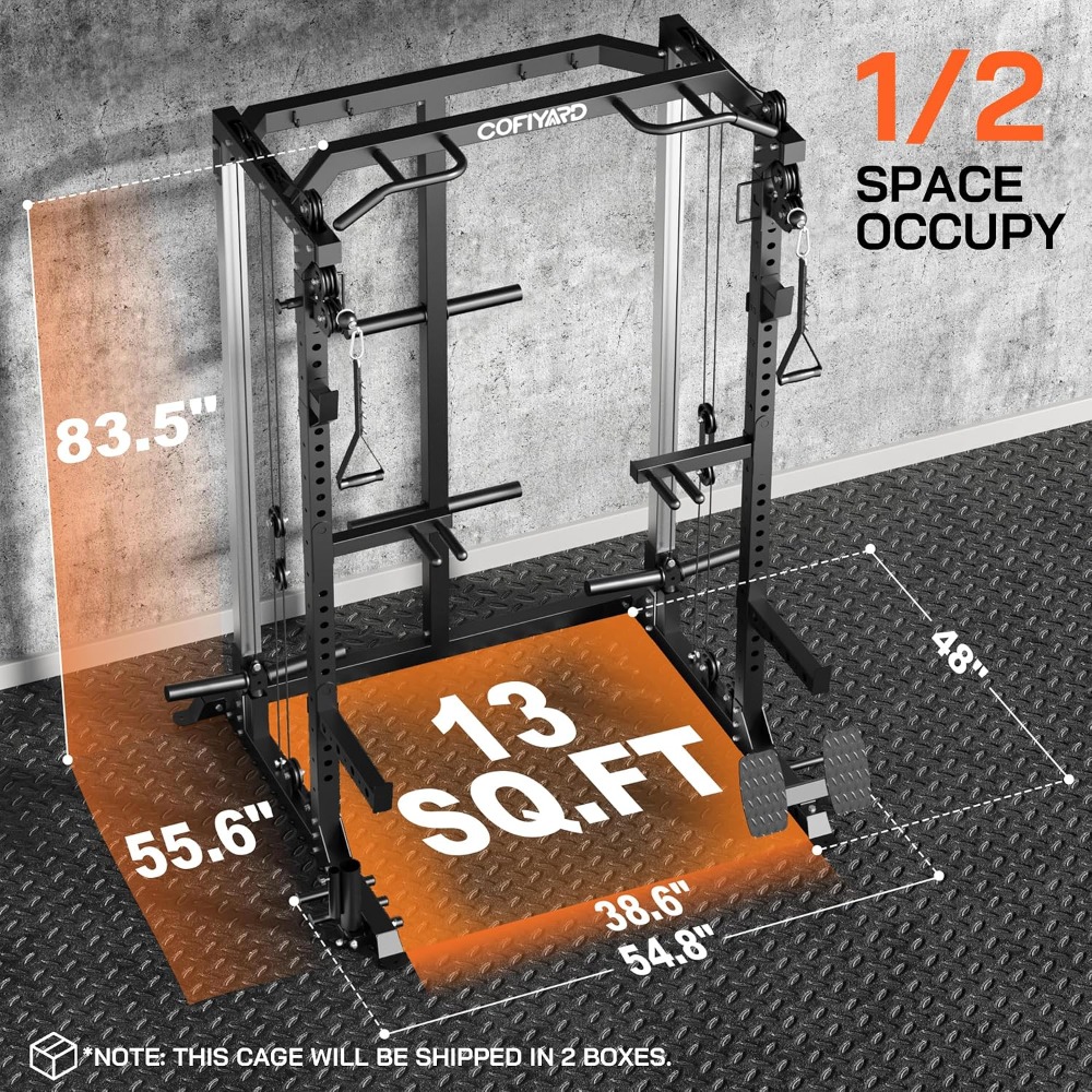 Home Gym Pulley System - Multi Function Squat Power Cage Rack