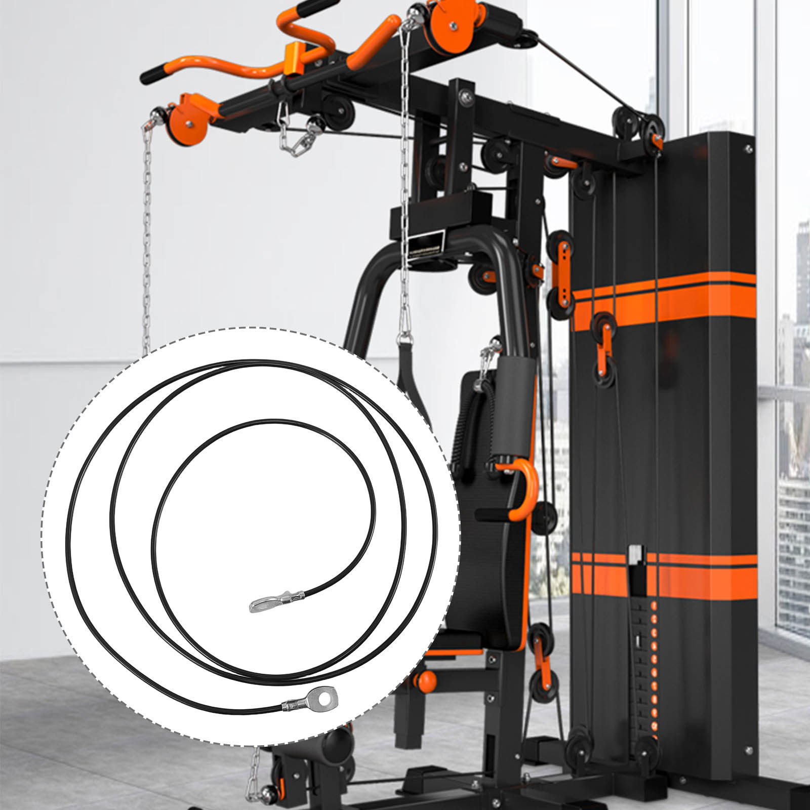 Home Gym Cable Pulley System - Heavy Duty Steel Wire Gym Cable