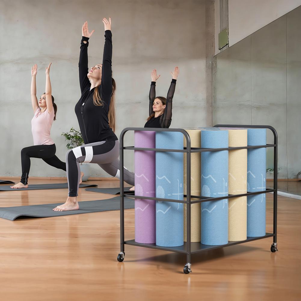 Home Gym Yoga Mat Storage - Yoga Mat Storage Rack with Wheels,