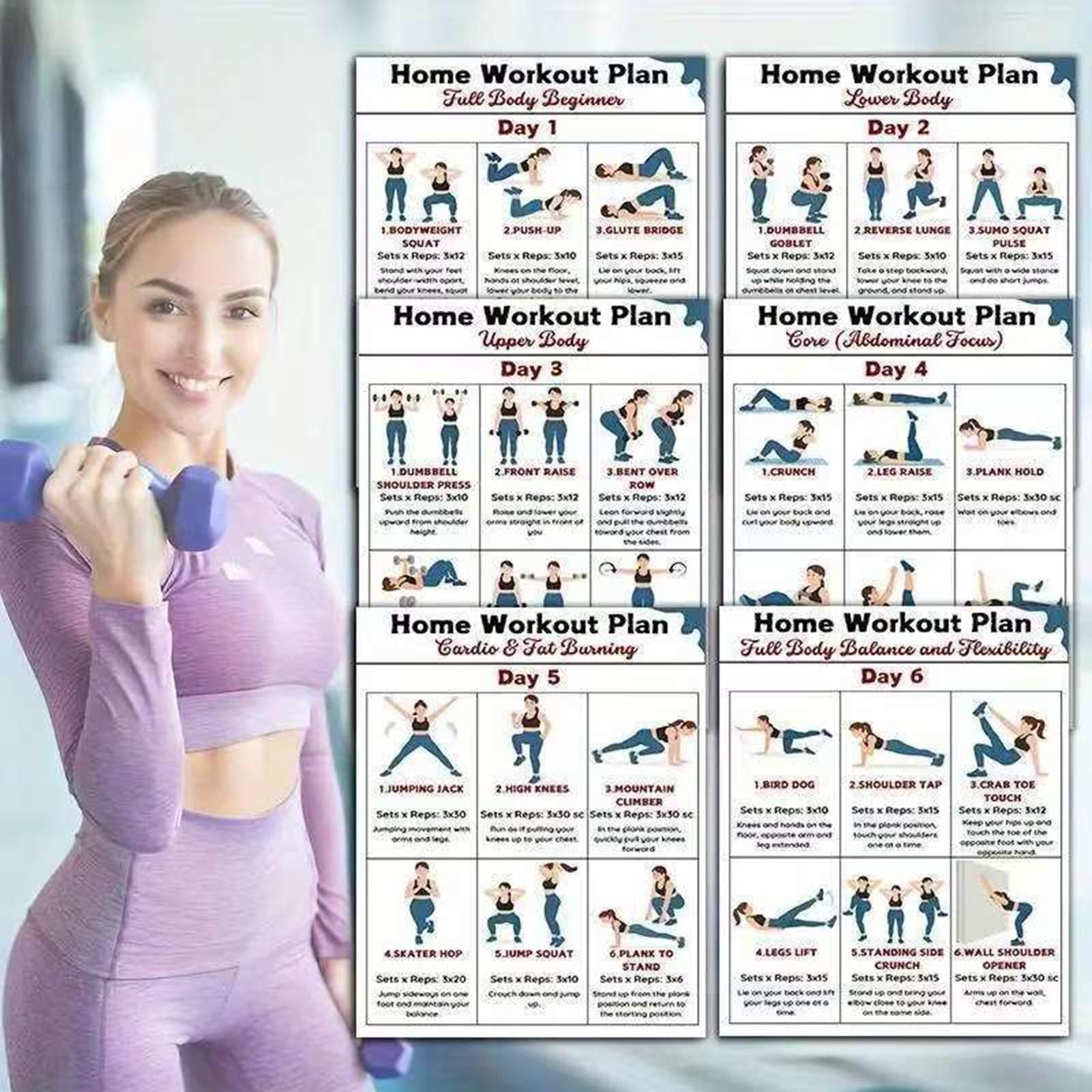 Home Gym Dumbbell Workout - 6pcs Yoga Dumbbell Stretching Workout Poster