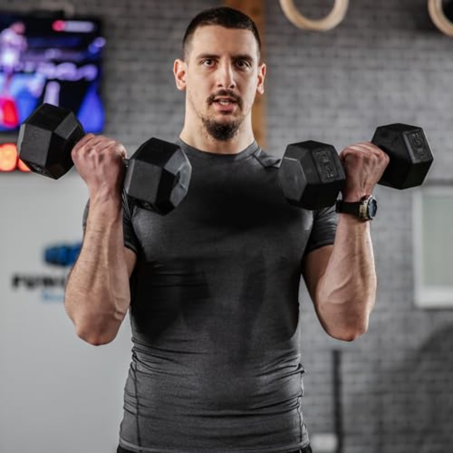 40lbs/45lbs/50lbs Rubber Dumbb - đánh giá và giá Home Gym Dumbbell Workout