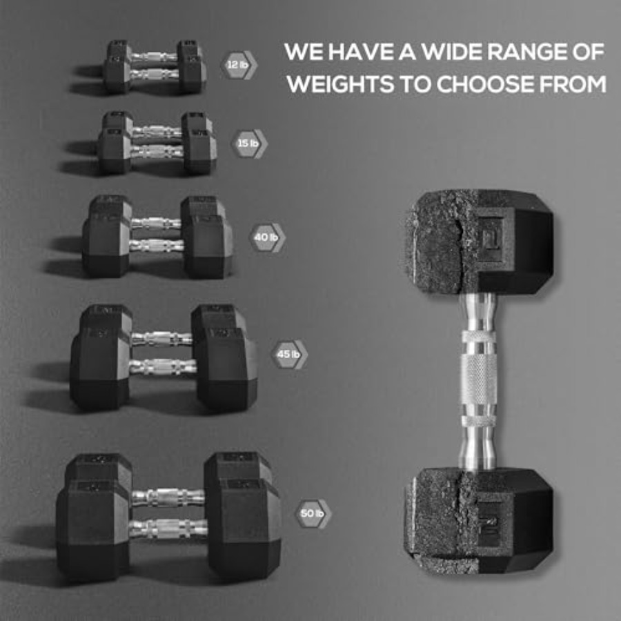40lbs/45lbs/50lbs Rubber Dumbb - đánh giá và giá Home Gym Dumbbell Workout