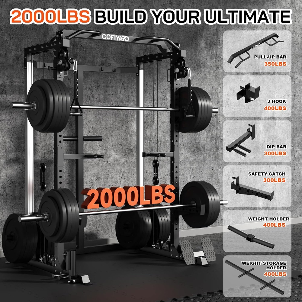 Multi Function Squat Power Cag - đánh giá và giá Home Gym Pulley System