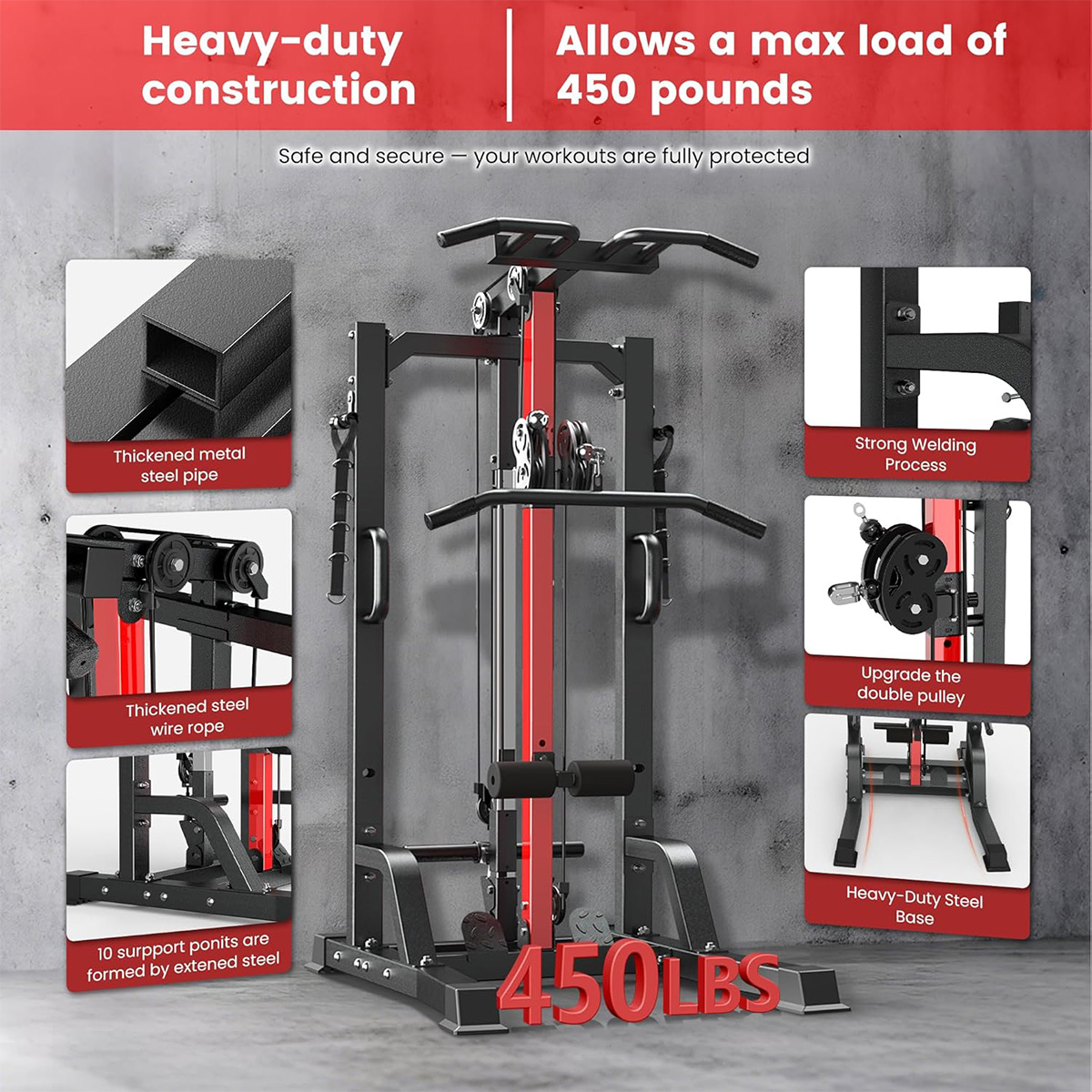 Pooboo Home Gym Machine - High - đánh giá và giá Home Gym Pulley System