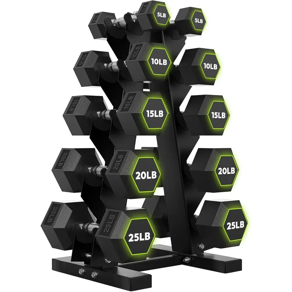 Hex Dumbbells with A-E Rack, 1 - đánh giá và giá Home Gym Design