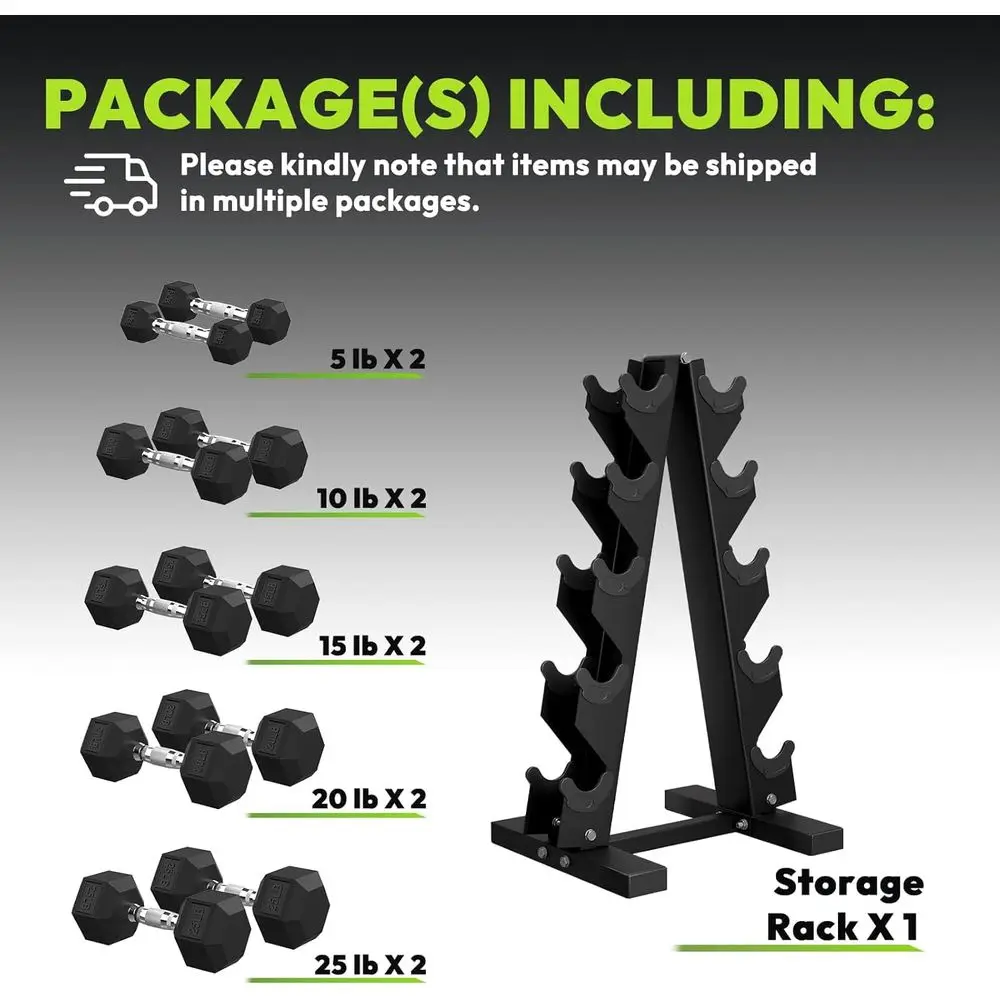 Hex Dumbbells with A-E Rack, 1 - đánh giá và giá Home Gym Design