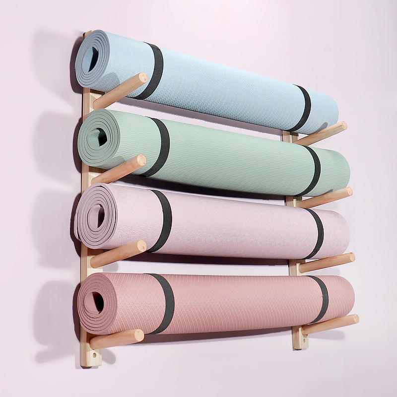 Wooden Yoga Mat Holder Wall Mo - đánh giá và giá Home Gym Yoga Mat Storage