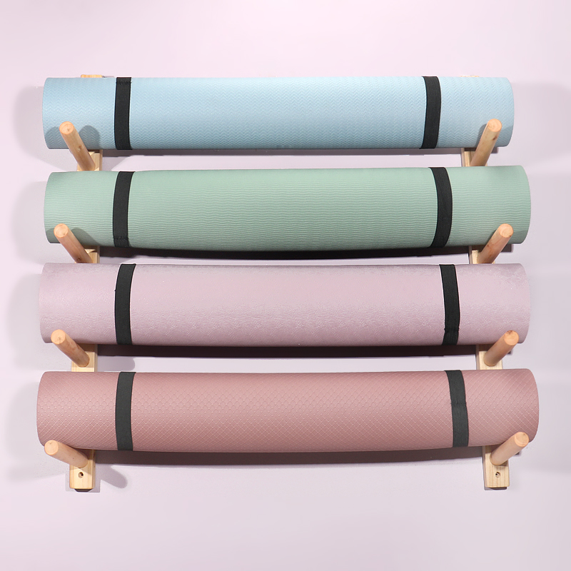 Wooden Yoga Mat Holder Wall Mo - đánh giá và giá Home Gym Yoga Mat Storage