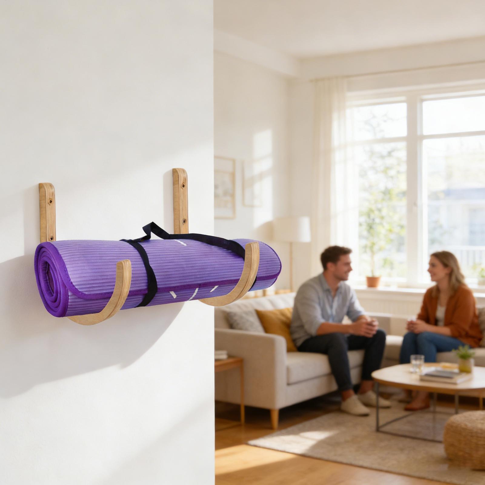 Yoga Mat Holder 2 Pieces Woode - đánh giá và giá Home Gym Yoga Mat Storage