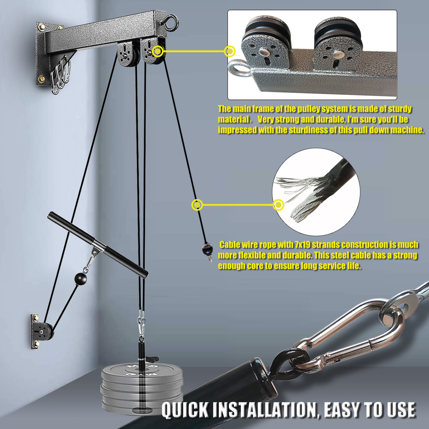 Fitness Wall Mounted Pulley Sy - đánh giá và giá Home Gym Pulley System